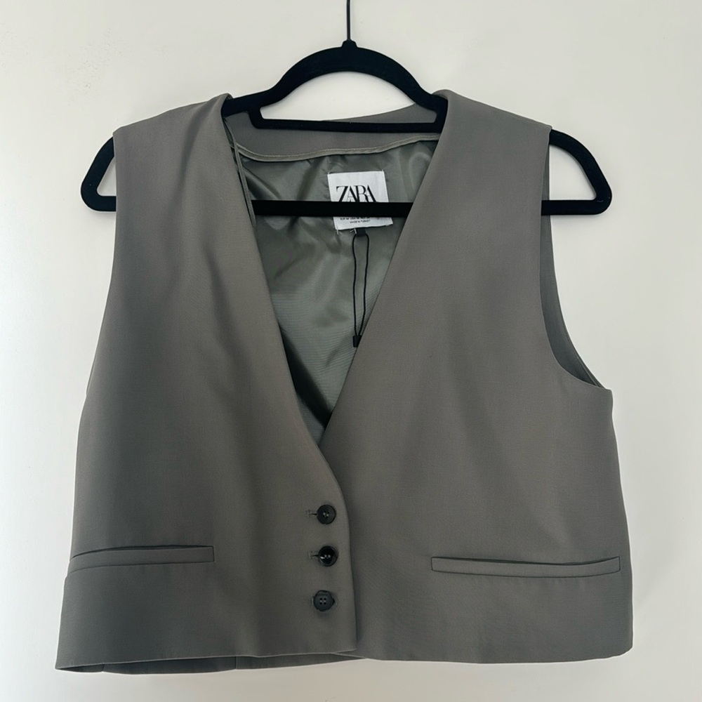Cropped Blazer Vest - Size Medium